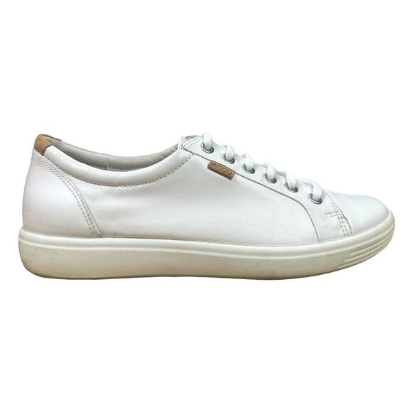 Ecco Soft 7 Leather Sneakers - Droid White - Size 41 (10-10.5) - Picture 1 of 8